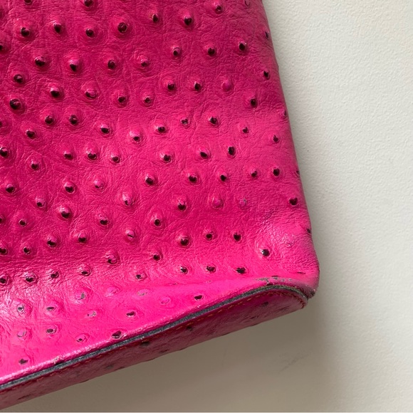 Ostrich leather shoulder bag backpack pink - Picture 4 of 12